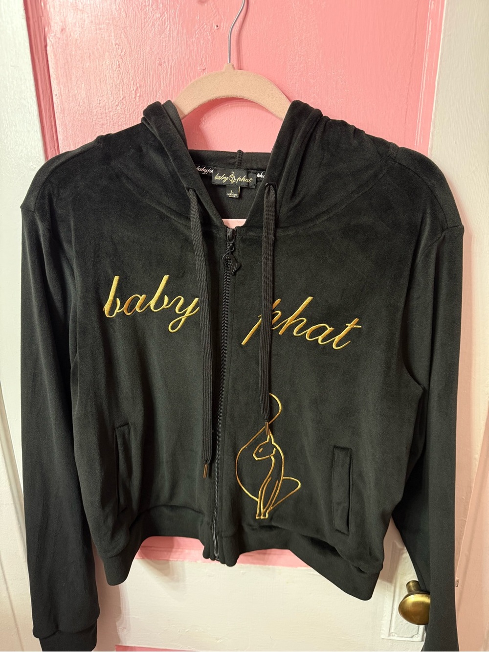 Baby Phat Velour Zip Up Sweater